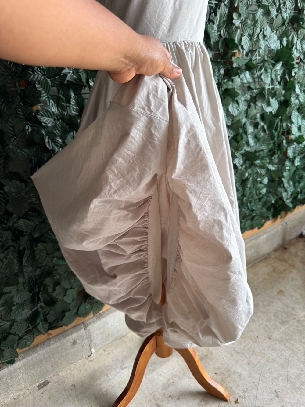 Zara strapless bubble-hem midi dress in light taupe - size xs - Picture 7 of 16